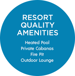 Resort Quality Amenities | Heated Pool, Private Cabanas, Fire Pit, Outdoor Lounge
